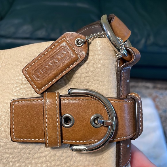 COACH tan and brown leather handbag. EUC - Picture 11 of 15